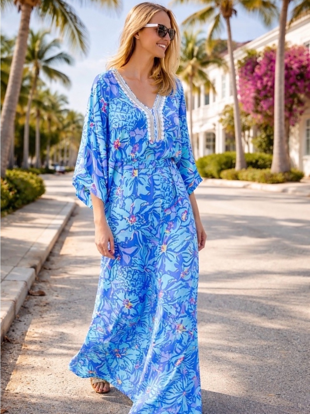 Lilly Pulitzer Iris Blue Mai Tai Caftan